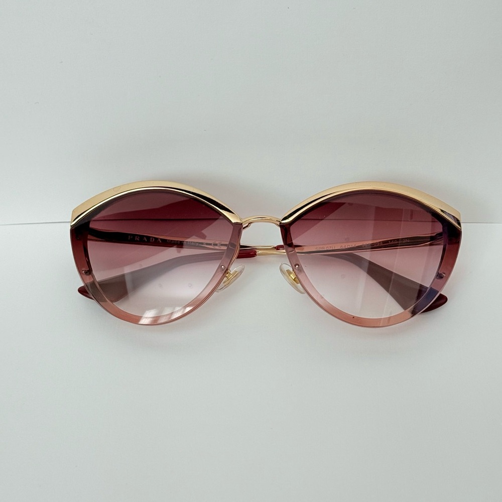 Prada CATWALK PR07US Oval Sunglasses | 967094-Gold/Burgandy